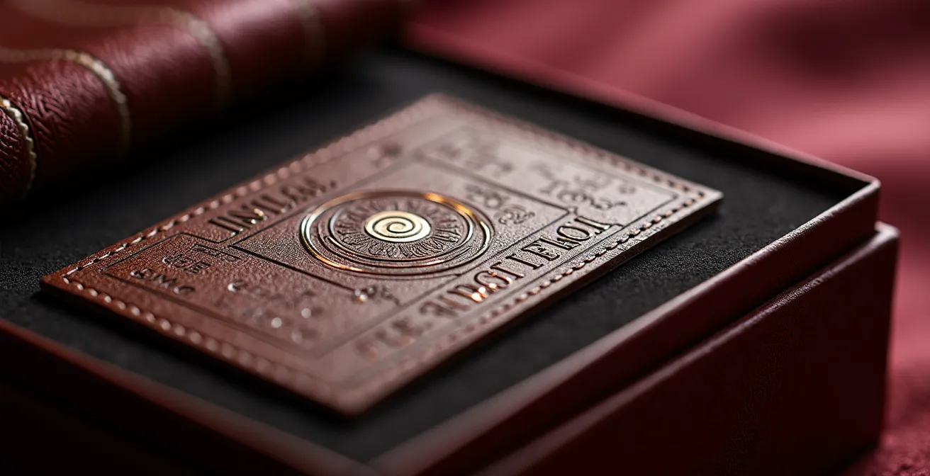 Ensemble de documents d'authenticité et boîte de luxe disposés sur une surface en velours