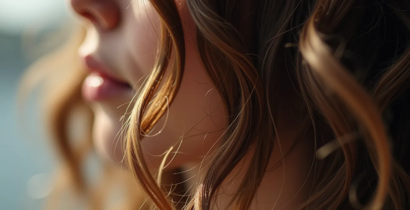 Cheveux ondulés naturels avec texture imparfaite typique du style parisien