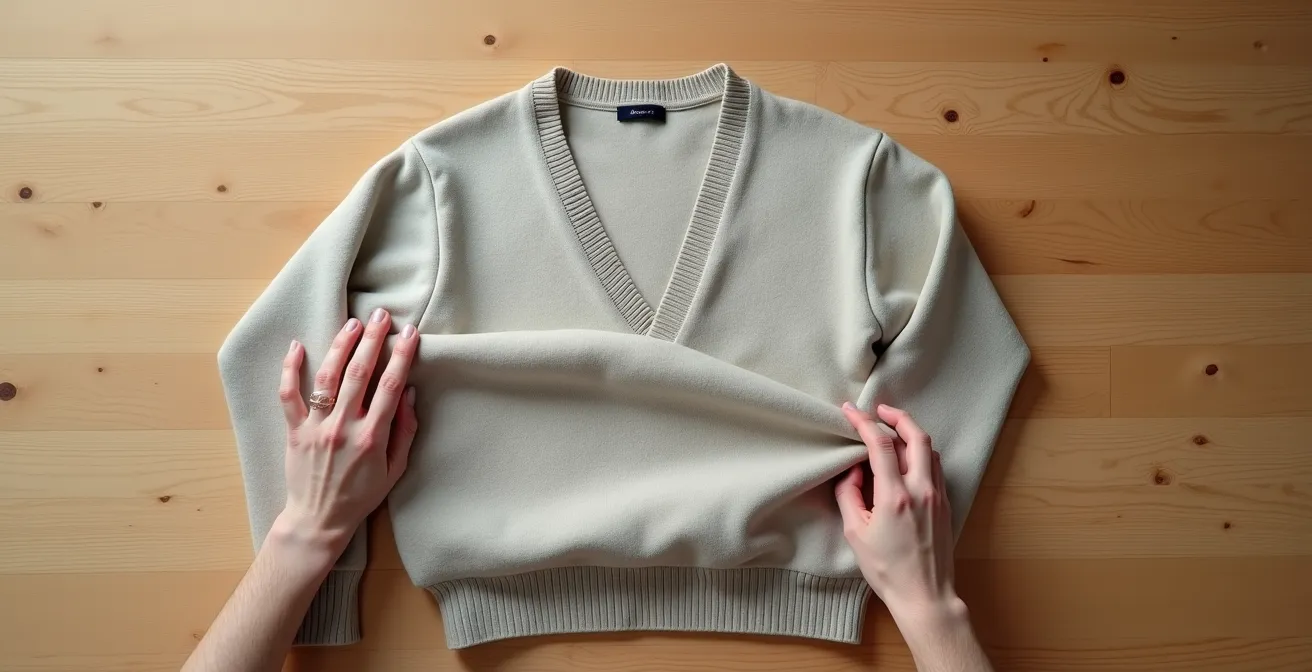 Technique de pliage professionnel Savile Row pour un pull en maille